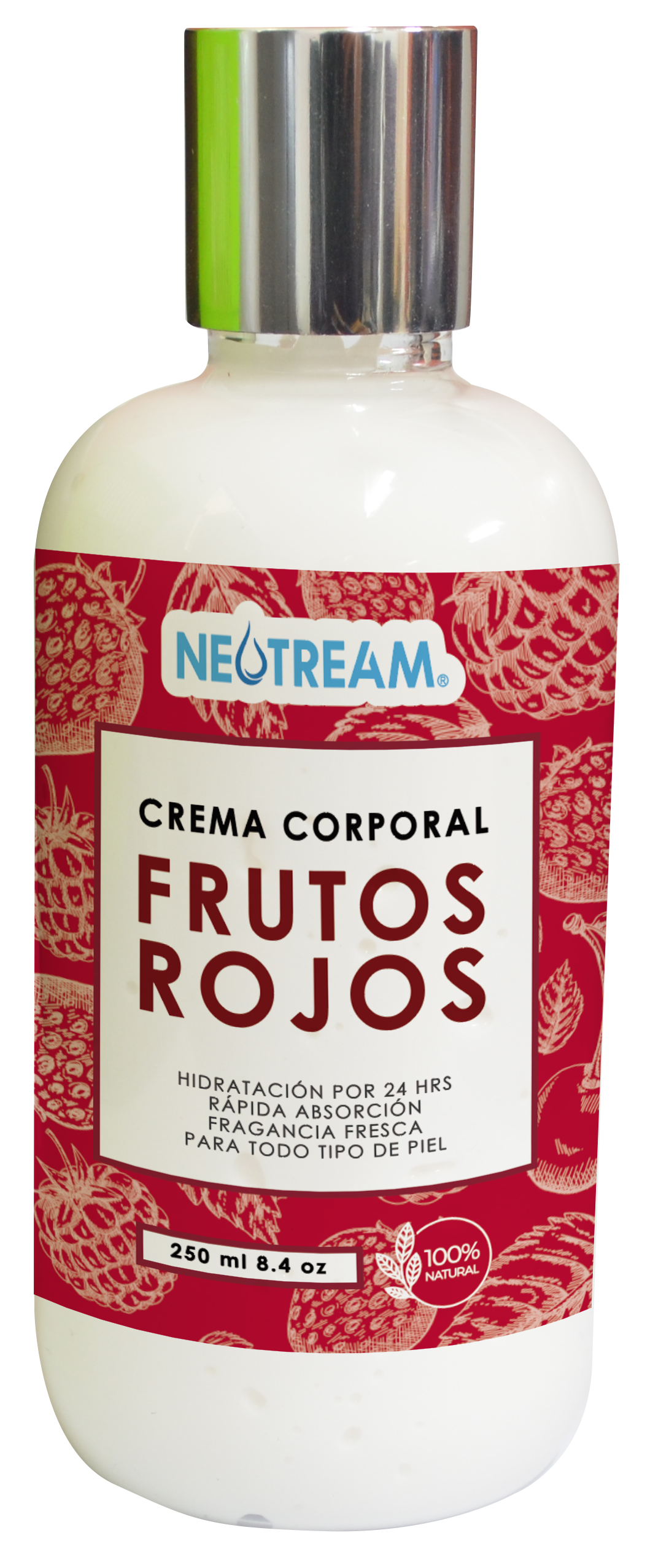 Caja con 12 piezas de Crema Corporal Frutos Rojos 250 ml