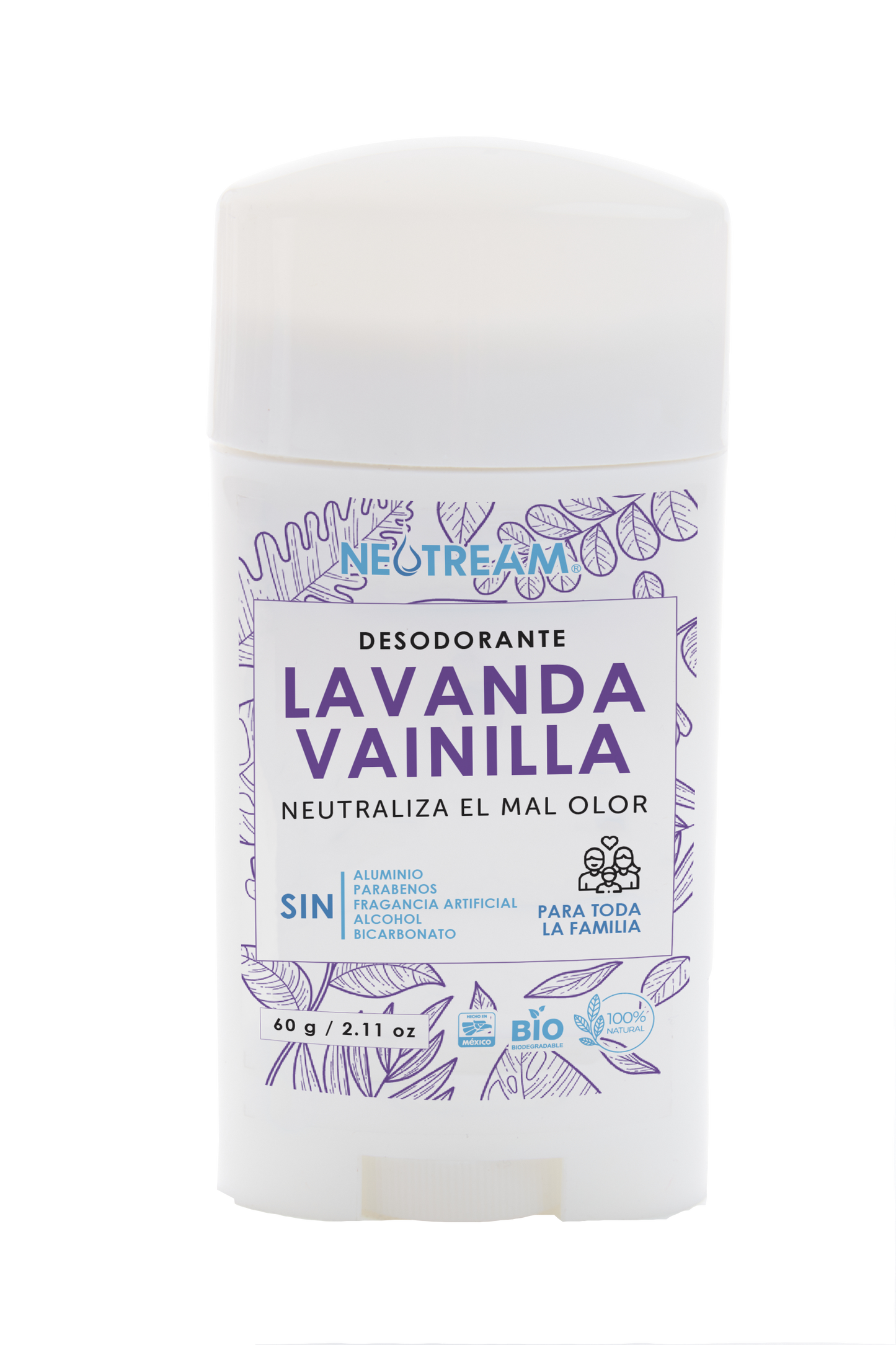 Caja con 56 piezas de Desodorante en Barra Lavanda Vainilla 60 gramos