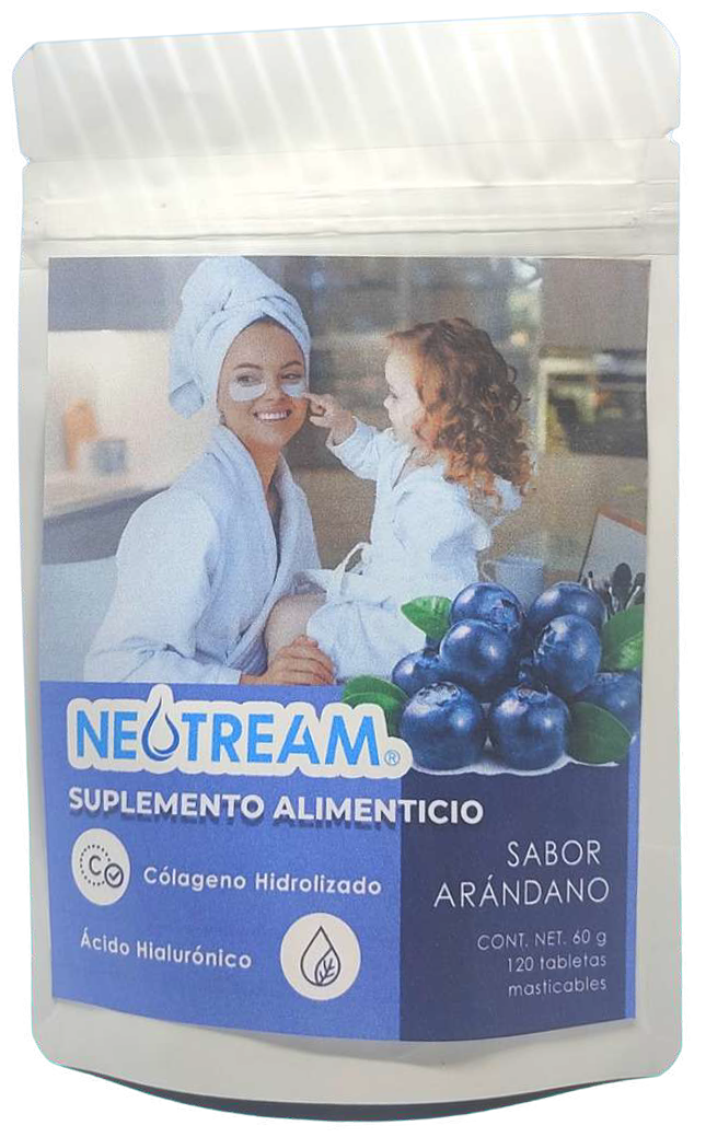 Suplemento Alimenticio de Colágeno y Acido Hialurónico 120 tabletas masticables