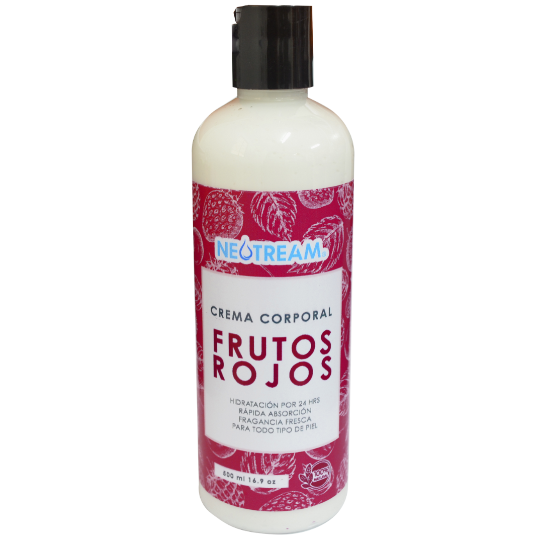 Caja con 25 piezas de Crema Corporal Frutos Rojos 500 ml