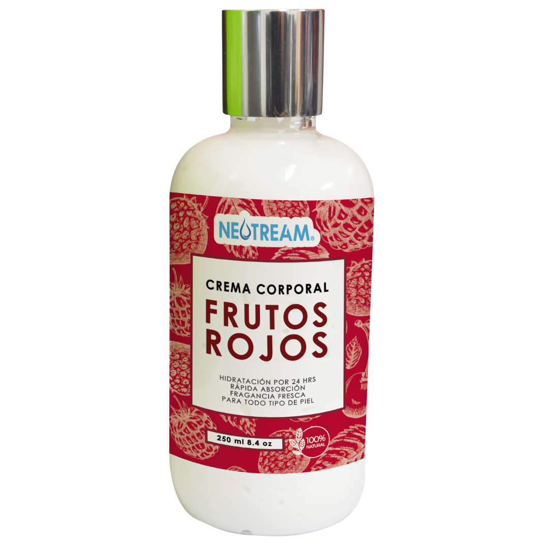 Caja con 12 piezas de Crema Corporal Frutos Rojos 250 ml