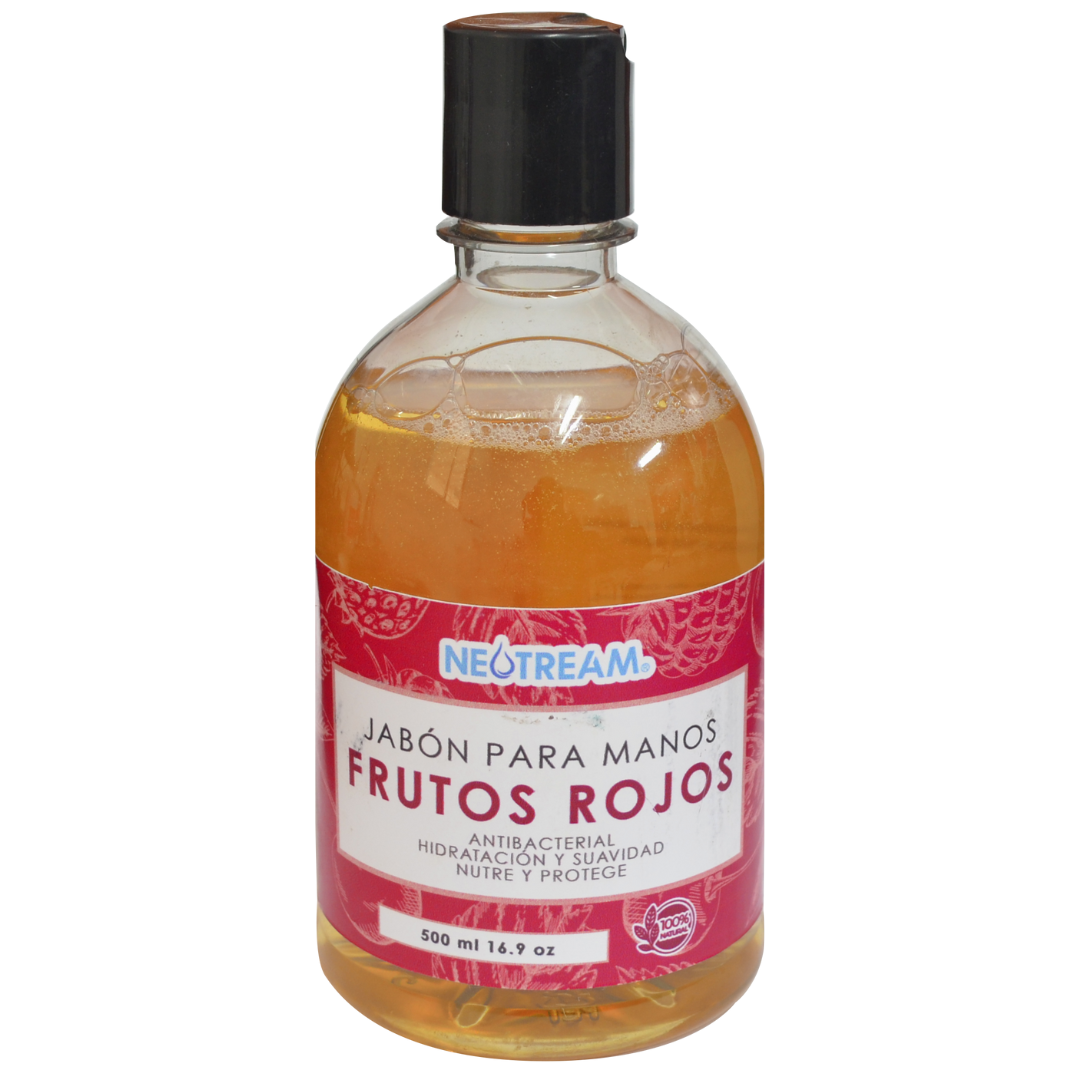 Caja con 6 piezas de Jabón Líquido para Manos Frutos Rojos 500 ml